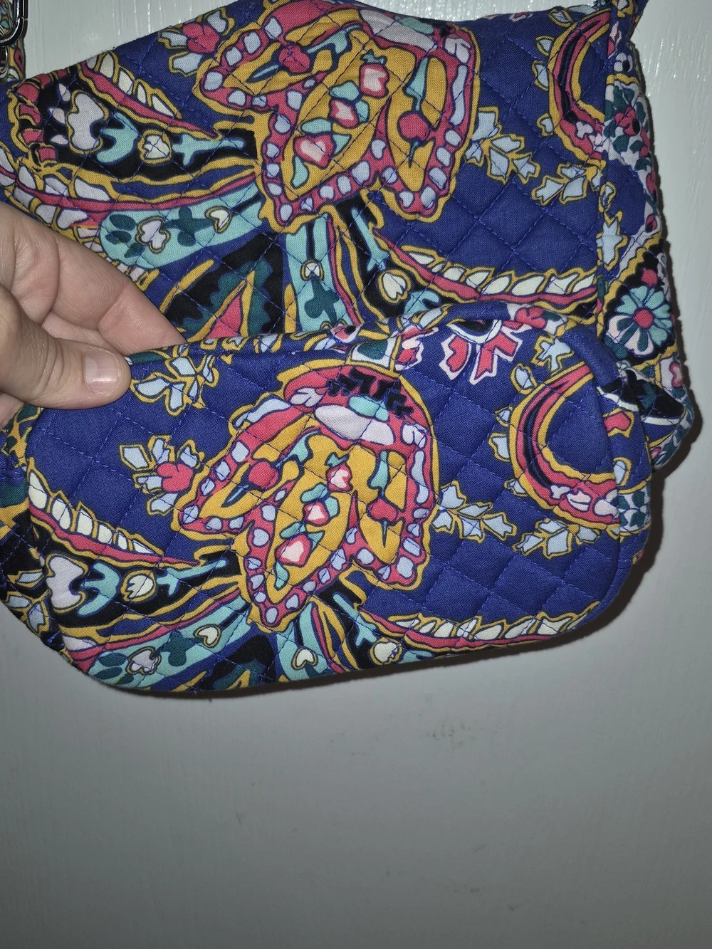 Vera Bradley Blue Floral Quilted Crossbody Bag